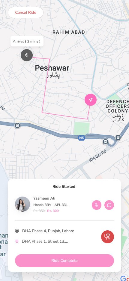 Live trip tracking in the SheDrives app